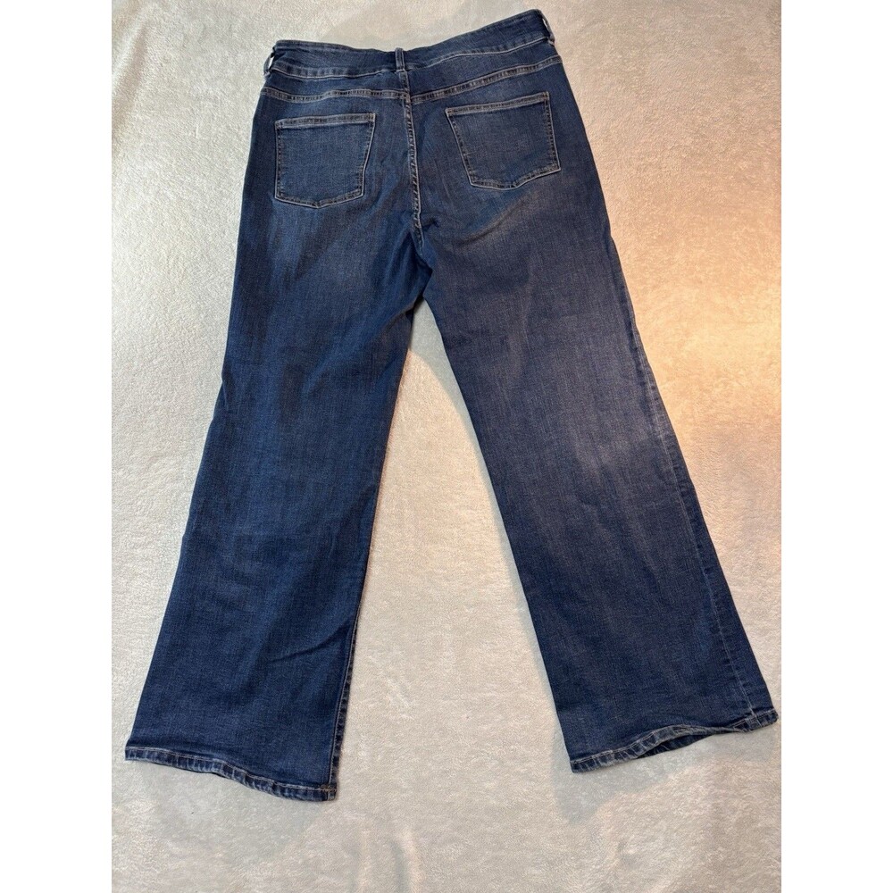 Chaps Denim Wide Leg Jeans Womens 16 Plus Size Button Fly Pockets